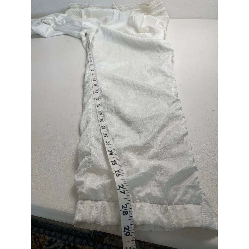 VTG NIKE white Tag Made In USA white Athletic Windbreaker Pants Zip Ankle Size M